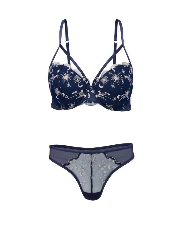 IAM ZODIAC Dark Blue Plus Lingerie Set2